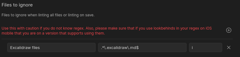 Setting for ignoring specific files via regex